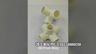 3D 5-Way PVC Cross Connector